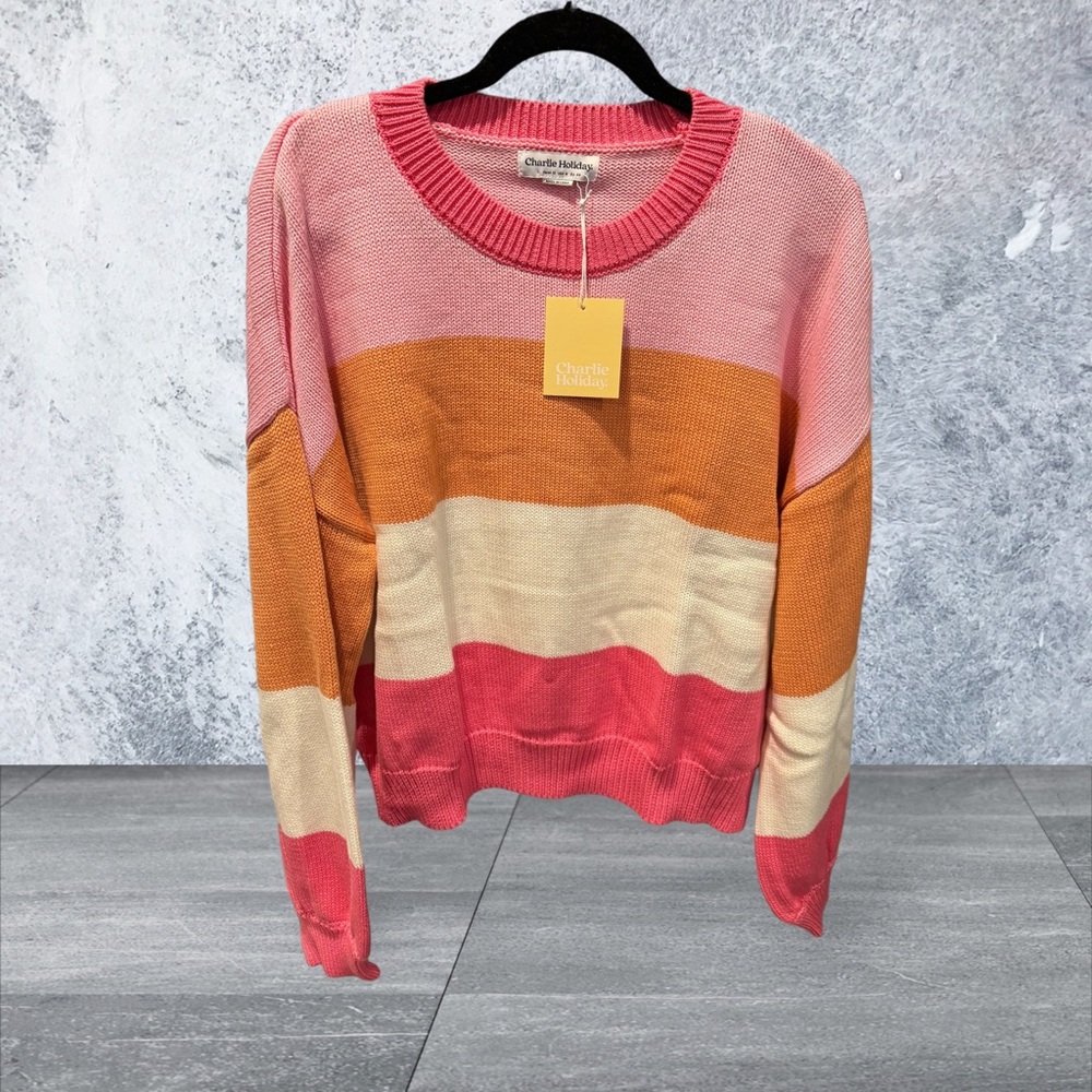 Charlie Holiday Penny Knit Sweater. NWT